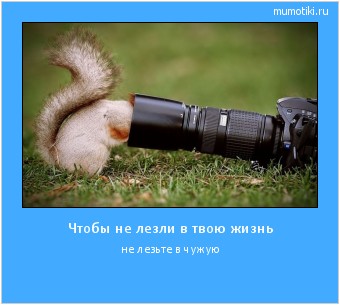 Чтобы не лезли в твою жизнь не лезьте в чужую Cамые лучшие мотиваторы на mumotiki.ru Чтобы не лезли в твою жизнь не лезьте в чужую #мотиватор