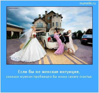 Если бы не женская интуиция, сколько мужчин пробежало бы мимо своего счастья. #мотиватор