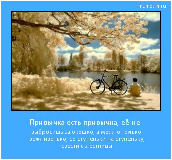 Привычка есть привычка, её не выбросишь за окошко, а можно только вежливенько, со ступеньки на ступеньку, свести с лестницы #мотиватор