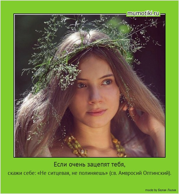 Если очень зацепят тебя, скажи себе: «Не ситцевая, не полиняешь» (св. Амвросий Оптинский). #мотиватор
