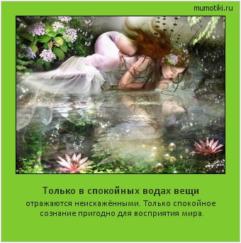 Только в спокойных водах вещи отражаются неискажёнными. Только спокойное сознание пригодно для восприятия мира. #мотиватор