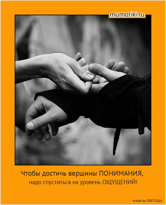 Чтобы достичь вершины ПОНИМАНИЯ, надо спуститься на уровень ОЩУЩЕНИЙ! #мотиватор