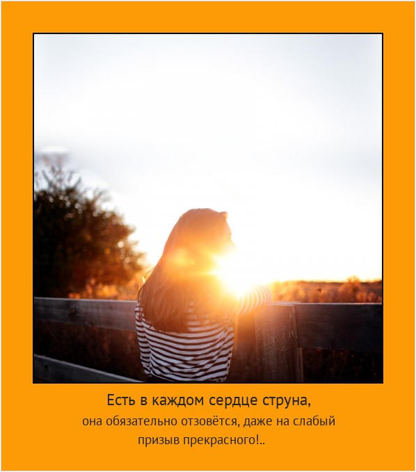 Есть в каждом сердце струна, она обязательно отзовётся, даже на слабый призыв прекрасного!.. #мотиватор