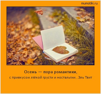 Осень — пора романтики, с привкусом лёгкой грусти и ностальгии...Эль Твит #мотиватор