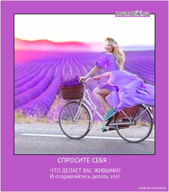 СПРОСИТЕ СЕБЯ : ЧТО ДЕЛАЕТ ВАС ЖИВЫМИ?
И отправляйтесь делать это! #мотиватор