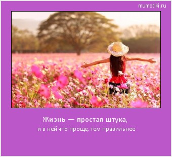 Жизнь — простая штука, и в ней что проще, тем правильнее #мотиватор