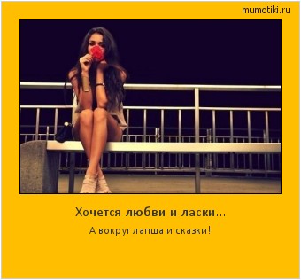 Хочется любви и ласки... А вокруг лапша и сказки! #мотиватор