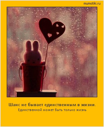 Шанс не бывает единственным в жизни. Единственной может быть только жизнь #мотиватор