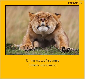 О, не мешайте мне побыть несчастной! #мотиватор