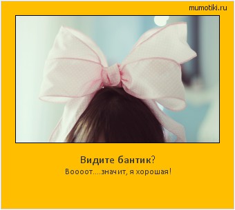Видите бантик? Воооот....значит, я хорошая! #мотиватор
