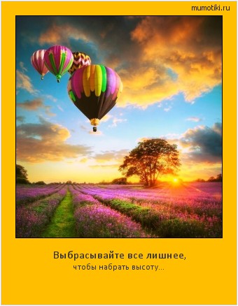 Выбрасывайте все лишнее, чтобы набрать высоту... #мотиватор