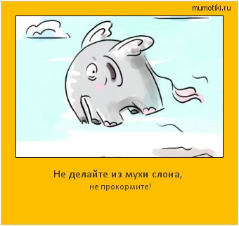 Не делайте из мухи слона, не прокормите! #мотиватор
