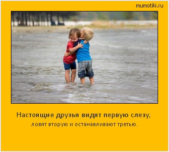 Настоящие друзья видят первую слезу, ловят вторую и останавливают третью. #мотиватор