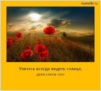 Учитесь всегда видеть солнце, даже сквозь тучи #мотиватор
