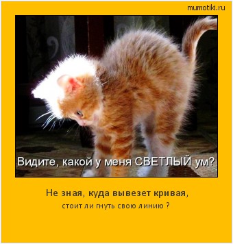 Не зная, куда вывезет кривая, стоит ли гнуть свою линию ? Cамые лучшие мотиваторы на mumotiki.ru Не зная, куда вывезет кривая, стоит ли гнуть свою линию ? #мотиватор