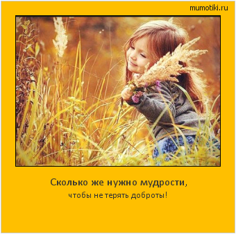 Сколько же нужно мудрости, чтобы не терять доброты! #мотиватор