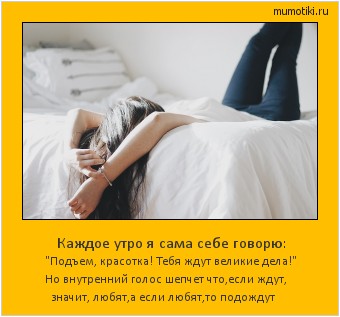 Каждое утро я сама себе говорю: 